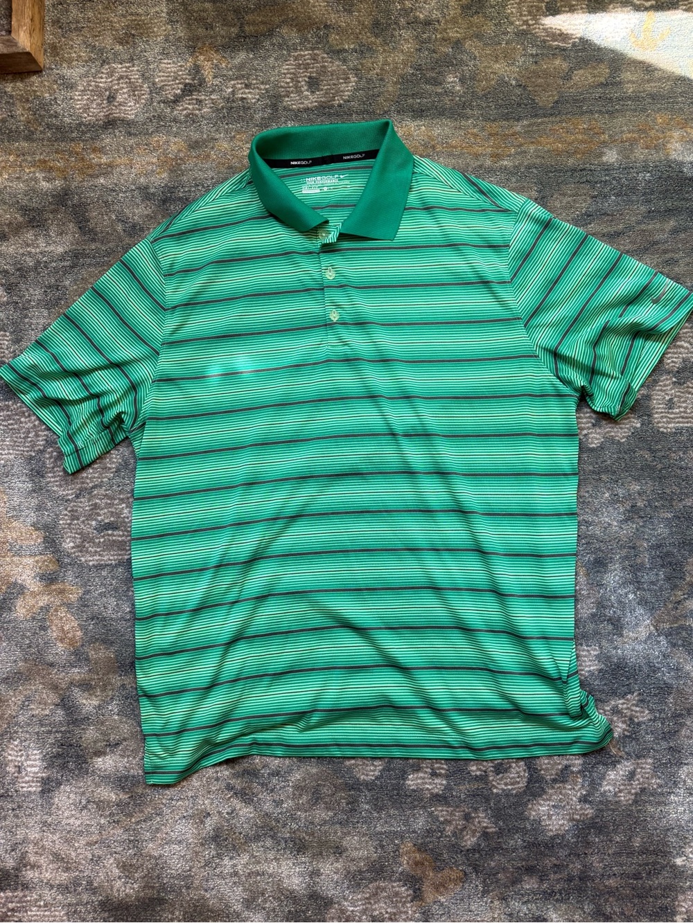 Nike Golf Dri-Fit Green Yellow and Black Polo Shirt